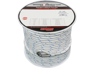 Extreme Max - Exmax Braided Nylon Anchor Line W/thimble 3/8x300' White/blue - 3006.2508