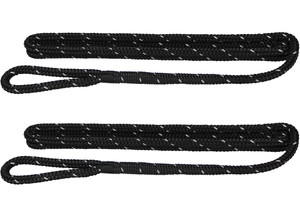 Extreme Max - Premium Double Braid Nylon Fender Line 3/8in X 6ft Blk W/reflective Tracer(value Pack Of 2) - 3006.2603