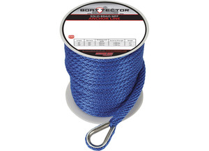 Extreme Max - Boattector Solid Braid Mfp Anchor Line With Thimble 3/8in X 150ft Blue - 3006.2705
