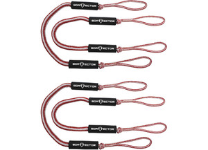 Extreme Max - Boattector Bungee Dock 5ft Red/white(value Pack Of 4) - 3006.3269