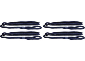 Extreme Max - Boattector Premium Double Braid Nylon Fender 3/8in X 6ft Navy(value Pack Of 4) - 3006.3422