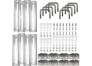 Extreme Max - 12in Galvanized Swiveltop Bunk Bracket With Hardware For 1.5in X 3in Trailer 8pack - 3006.7069