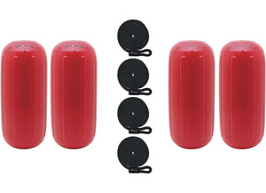 Extreme Max - Boattector Htm Inflatable Fender 6.5in X 15in Bright Red(value Pack Of 4) - 3006.7462.4