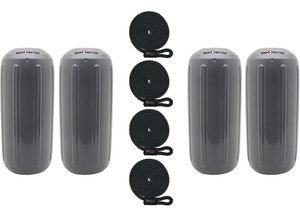 Extreme Max - Boattector Htm Inflatable Fender 6.5in X 15in Gray(value Pack Of 4) - 3006.7474.4