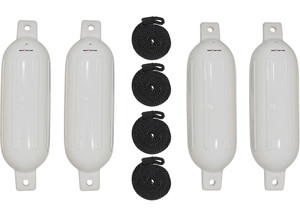 Extreme Max - Boattector Inflatable Fender 4.5in X 16in White(value Pack Of 4) - 3006.7518