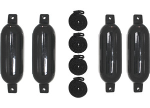 Extreme Max - Boattector Inflatable Fender 4.5in X 16in Black(value Pack Of 4) - 3006.7521