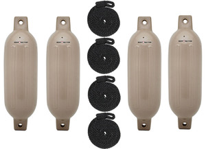 Extreme Max - Boattector Inflatable Fender 4.5in X 16in Sand(value Pack Of 4) - 3006.7529