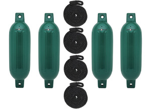 Extreme Max - Boattector Inflatable Fender 4.5in X 16in Forest Green(value Pack Of 4) - 3006.7536