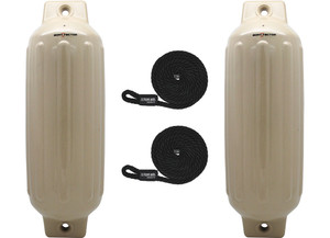 Extreme Max - Boattector Inflatable Fender 8.5in X 27in Sand(value Pack Of 2) - 3006.7566