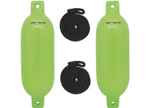 Extreme Max - Boattector Inflatable Fender 8.5in X 27in Neon Green(value Pack Of 2) - 3006.7617