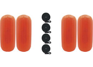 Extreme Max - Boattector Htm Inflatable Fender 6.5in X 15in Neon Orange(value Pack Of 4) - 3006.7715.4