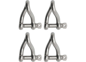 Extreme Max - Boattector Stainless Steel Twist Shackle 1/4in 4pack - 3006.8213.4