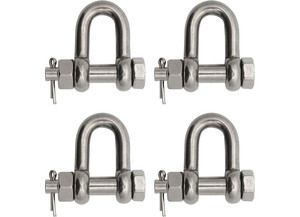 Extreme Max - Boattector Stainless Steel Bolttype Chain Shackle 1/4in 4pack - 3006.8339.4