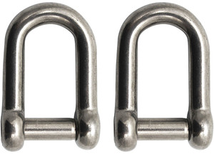 Extreme Max - Boattector Stainless Steel D Shackle With Nosnag Pin 1/4in 2pack - 3006.8393.2