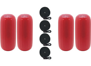 Extreme Max - Boattector Htm Inflatable Fender 10in X 27in Bright Red(value Pack Of 4) - 3006.8501.4