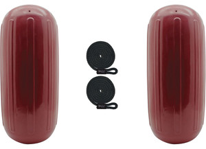 Extreme Max - Boattector Htm Inflatable Fender 10in X 27in Cranberry(value Pack Of 2) - 3006.8527.2