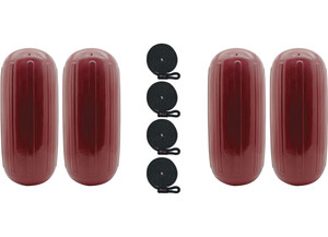 Extreme Max - Boattector Htm Inflatable Fender 10in X 27in Cranberry(value Pack Of 4) - 3006.8527.4