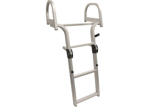 Extreme Max - Wide Entry Deluxe Aluminum Folding Dock & Pontoon Ladder 3step - 3006.8884