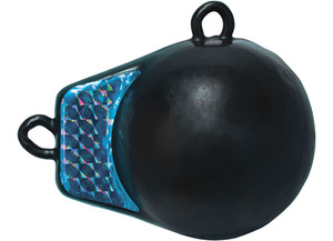 Extreme Max - Coated Ballwithfin Downrigger Weight 4 Lbs With Blue Flash - 3006.8941
