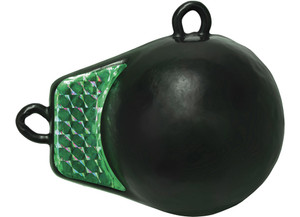 Extreme Max - Coated Ballwithfin Downrigger Weight 10 Lbs With Green Flash - 3006.8992