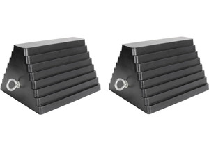 Extreme Max - Heavyduty Rubber Wheel Chock With Eyebolt (value Pack Of 2) - 5001.5775.2