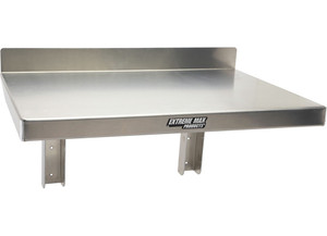 Extreme Max - Wallmounted Folding Alum Work Bench For Closed Race Trailer Shop Garage Storage 26in X 18in Silv - 5001.6314