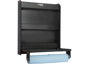 Extreme Max - Alum Work Station Storage Cabinet W/flipout Work Tray & Paper Towel Rack Organizer Blk - 5001.6337