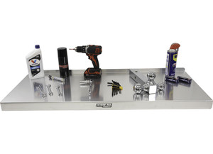 Extreme Max - Wallmount Alum Folddown Removable Workstation 46in X 18in Silv - 5001.6555