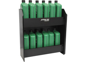 Extreme Max - Wallmount Alum Junior Oil Jug Storage Cabinet Holds (12) 1 Qt Oil Jugs Blk - 5001.6567