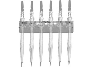 Extreme Max - Wallmount Aluminum 6mount Umbrella Holder For Enclosed Trailer Garage Shop Silver - 5001.6721