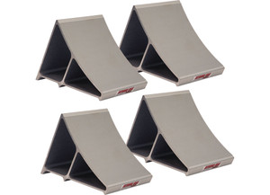 Extreme Max - Premium Lightweight Alum Wheel Chock W/ribbed Slope & Grip Teeth Antislip Claw Base(set Of 4) - 5001.6798