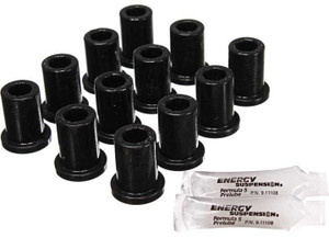 Energy Suspension - Front/rear Leaf Spring Bushing Set W/complete Shackle Setblkperformance Polyurethane - 8.2105G