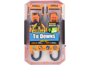 Erickson - 2pk  1in X 12ft Ratchet Strap 1500lb Cap Lock W/full S Hook & Velcro Wrap  Gori - 92004