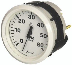 Riverside MFG. - Dress Tachometer(6000 Rpm)gas4in White - 33103