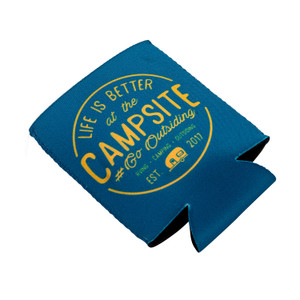 Camco - Life Is Better At The Campsite Navy & Yellow Seal Can Holder - 53247
