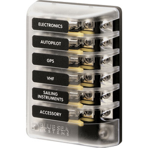 Park Power - St Glass 6circuit Fuse Block With Negative Bus And Cover - 5015-BSS