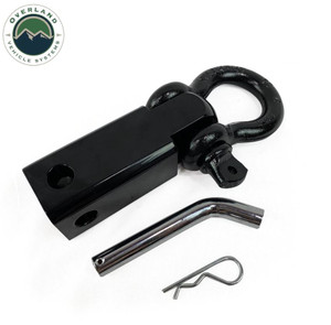 Overland Vehicle Systems - Receiver Mount Recovery Shackle 3/4in 4.75 Ton W/dual Hole Black & Pin & Clip - 19109901
