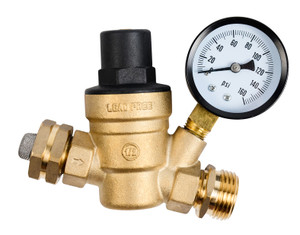 Newcorp - Brass Water Pressure Regulator For Camper Trailer/rv Plumbing Sys For Standard 3/4in Hose Thread - 277