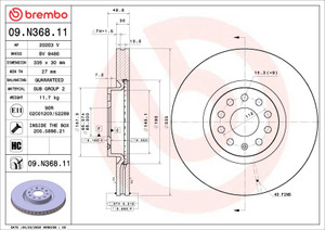 Brembo - 1821 Volkswagen Atlas Disc Brake Rotor - 09.N368.11