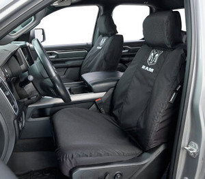 Covercraft Industries - 19c Ram Endura Ram Logo Seatsaver Custom Front Row Seat Covers Black - SSR3484FR11WFBK