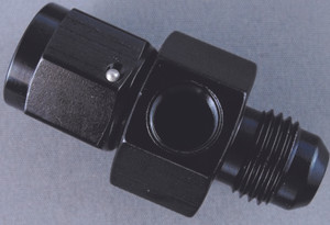 Fragola Performance Systems - Inline Gauge Adapter #6 Male X #6 Fem Black - 495005-BL