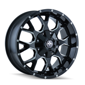 Mayhem - Warrior (8015) Black/milled Spokes 20x9 8x180 0mm 130.8mm - 8015-2978M