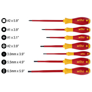 Wiha Tools - 7 Piece Insulated Softfinish Screwdriver Set - 32097