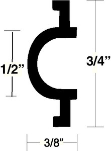 Taco Metals - Vinyl Insert Blk 3/4" X 50' - V12-0334BKA50-1