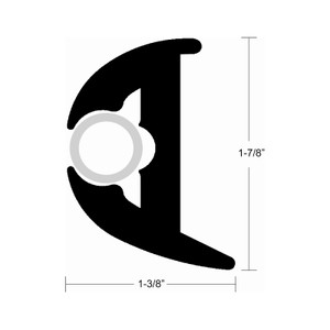 Taco Metals - Hd Rub Rail Flex/vinyl Blk 70' X 1-7/8" - V11-3426BBK70-1