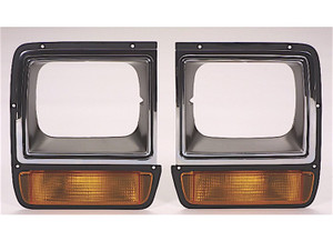 Sherman Parts - Rh Headlamp Door Chr/blk W/ Single Rect Headlamp Dodge P/u/ramcharger 8690 - 327-95CR