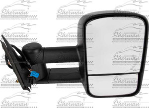 Sherman Parts - Rh Dr Mirror Pwr Heated Text Blk Manual Fldg Telescopic Tow Type W/ Signal In Glass Silverado 0307 - 901-332R
