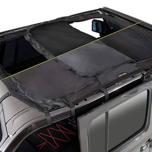 Smittybilt - 18c Wrangler Jl 4dr Extended Shade Top W/skylights; Black Mesh - 97500