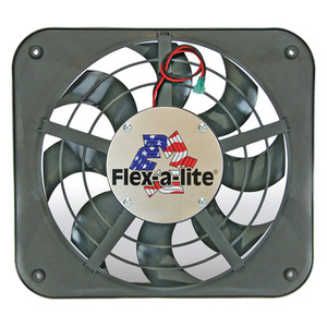 Flex-A-Lite - Fan Electric 12in Single Shrouded Loprofile Sblade Puller Fan W/ Controls - 105400