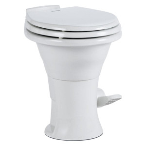 Dometic - Low Profile Rv Toilet 14in Height Whte/sc Wood Seat - 302311681